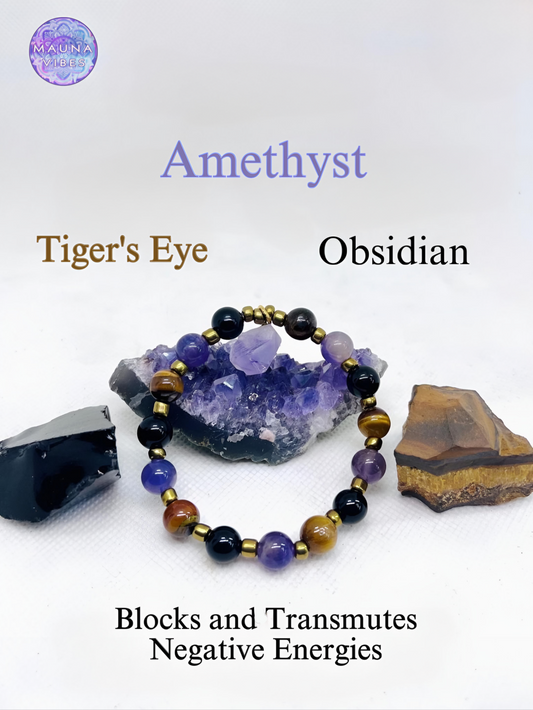 Protection Bracelets for Men & Women – Healing Gemstone Jewelry with Amethyst, Obsidian, Malachite, Labradorite and More- Perfect Gift
