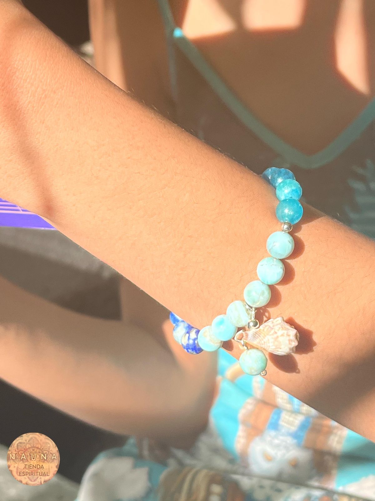 3 Seas Bracelet – Larimar, Apatite & Lapis Lazuli | Ocean-Inspired Healing Crystal Jewelry, Boho Bracelet