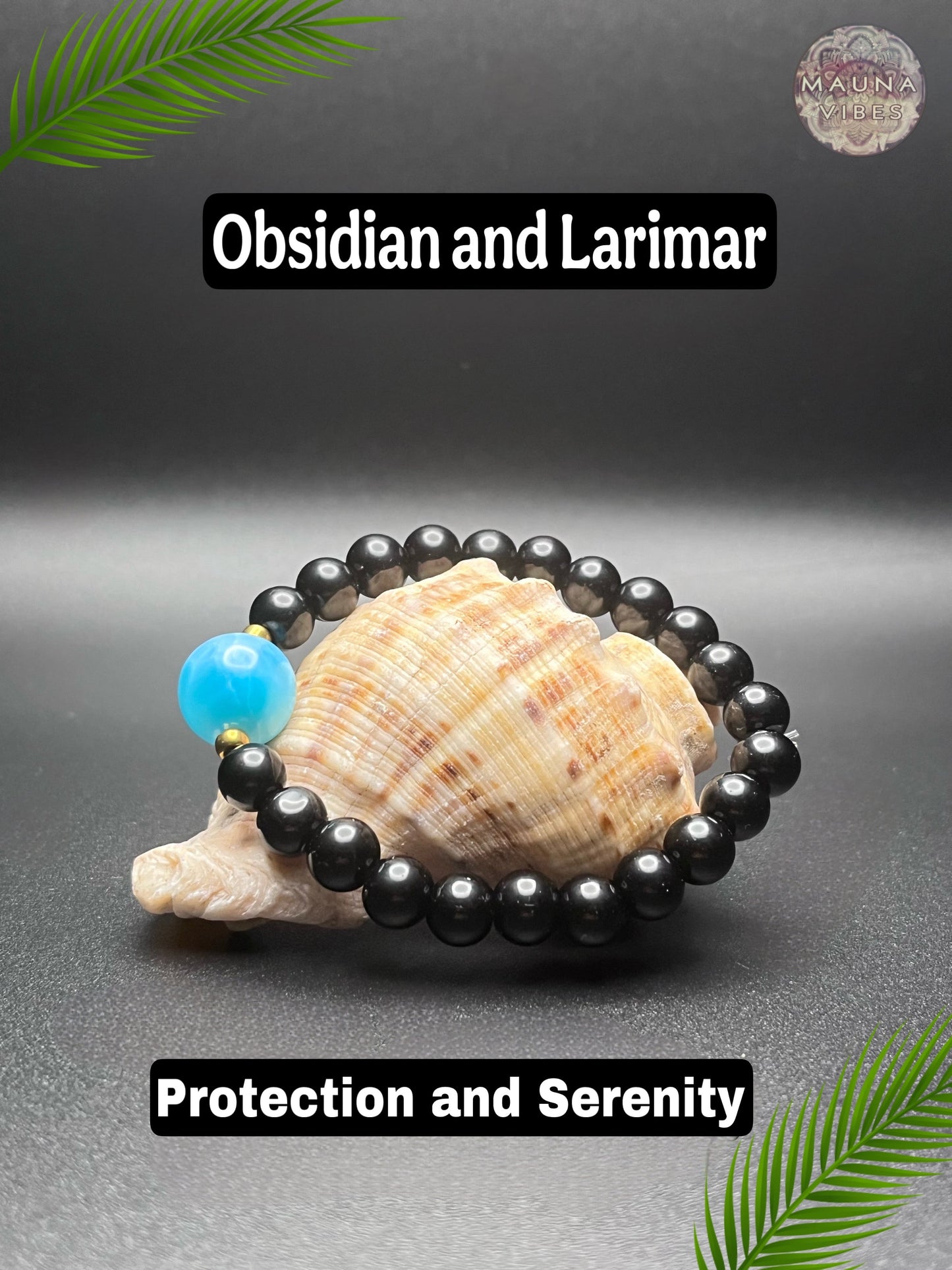 Larimar Bracelet Collection with Rose Quartz, Amethyst, Tiger’s Eye & Obsidian | Gemstone Crystal Jewelry for Balance & Protection.